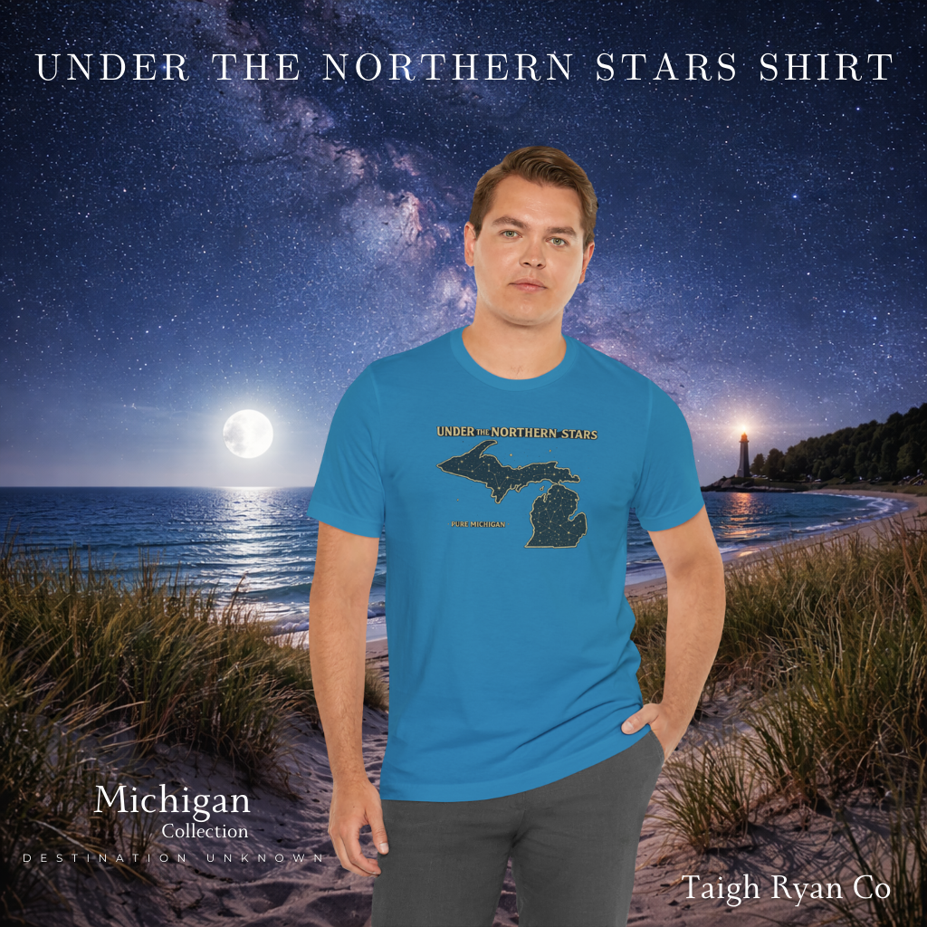 Adventure Inspired Tee - Michigan Under Northern Stars - Destination Unknown