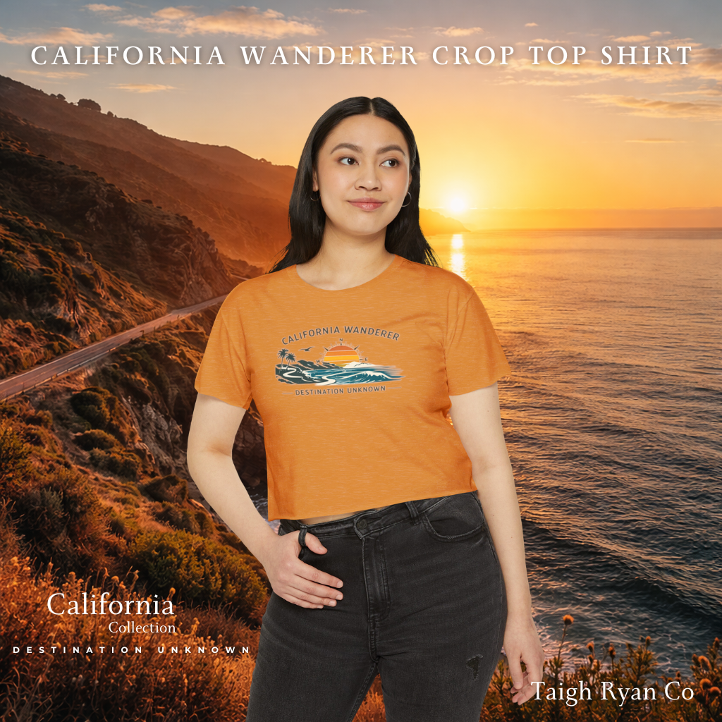 California Wanderer Crop Top Shirt - California Collection - Destination Unknown