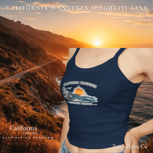 California Wanderer Womens Spaghetti Strap Tank - California Collection - Destination Unknown
