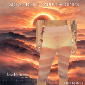 Solar Drift - Women’s Capri Leggings - Lost Horizons - Destination Unknown