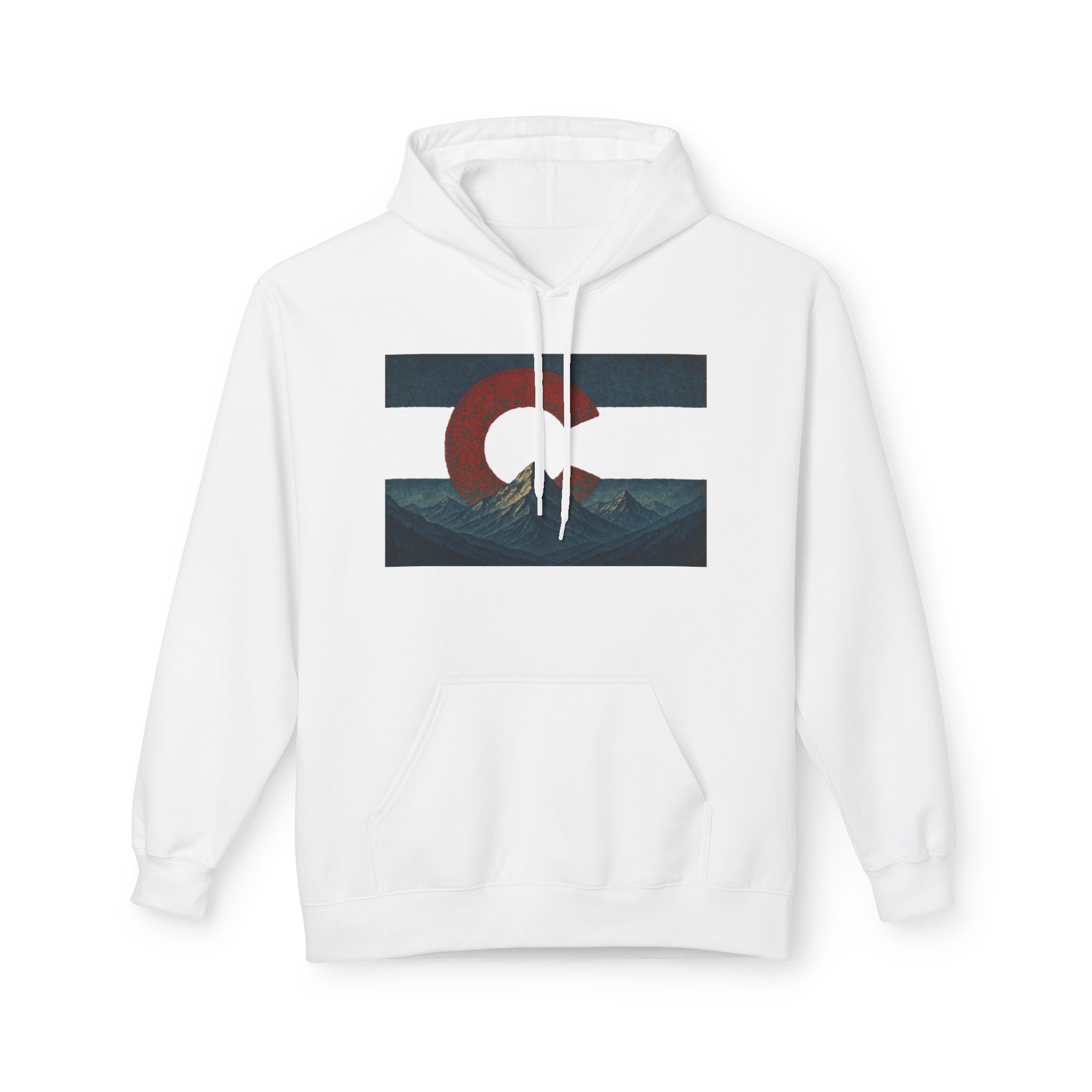 Colorado Flag Distressed Hoodie - Colorado Collection - Destination Unknown - Image 2