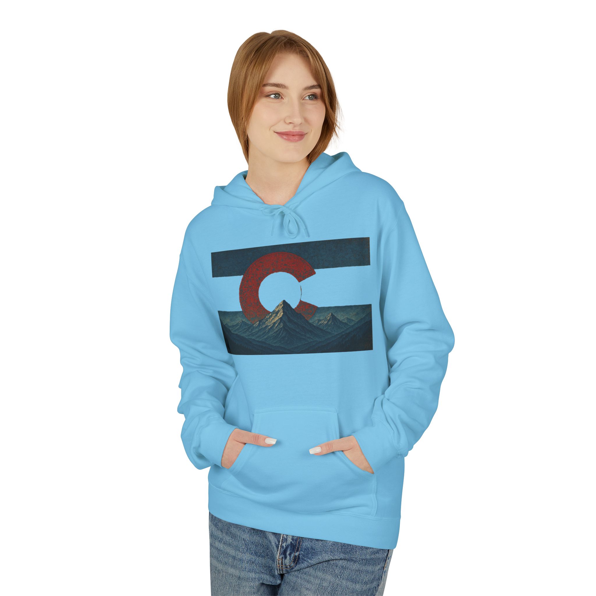Colorado Flag Distressed Hoodie - Colorado Collection - Destination Unknown - Image 28