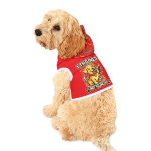 I Trained My Human Pet Apparel Hoodie Red – Playful Pup Edition