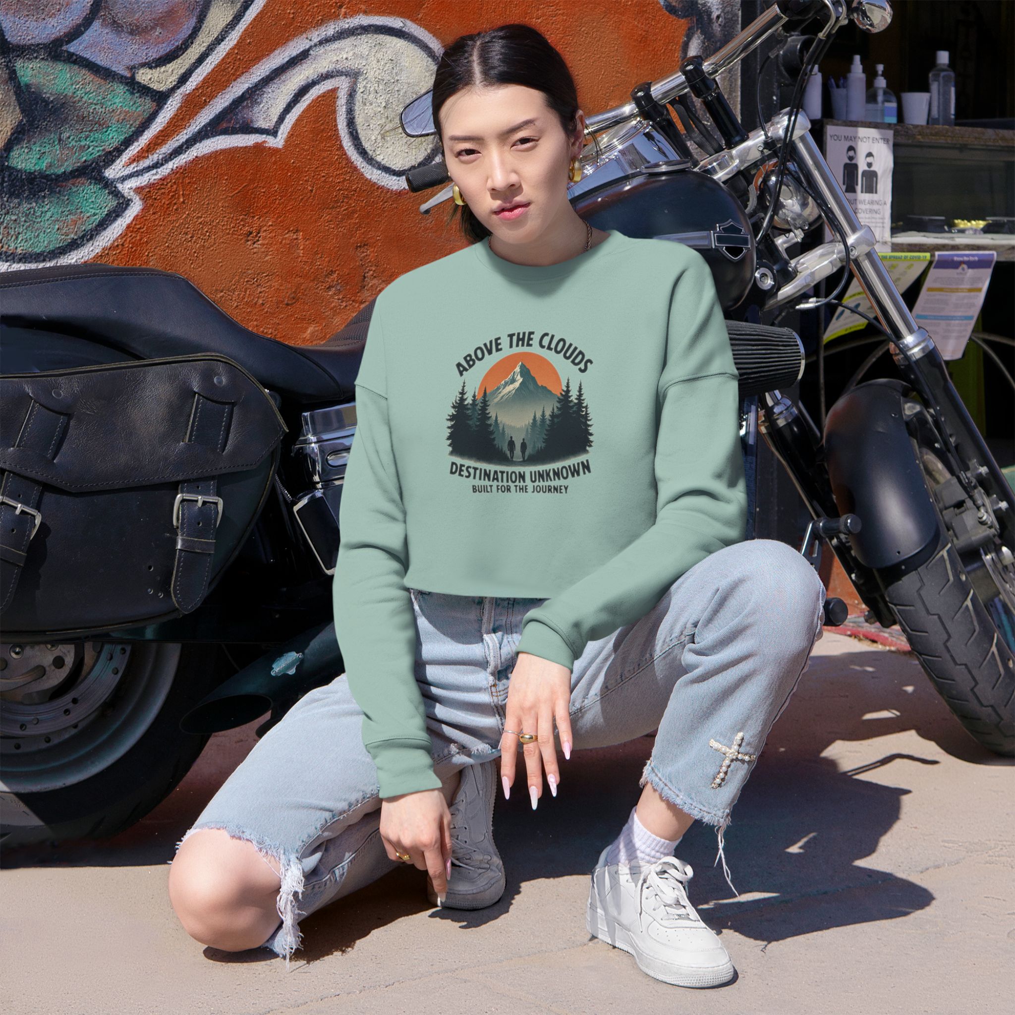 Above the Clouds Cropped Sweatshirt - Lost Horizons Collection - Destination Unknown - Image 12