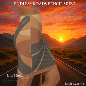 Endless Roads Pencil Skirt - Lost Horizons Collection - Destination Unknown