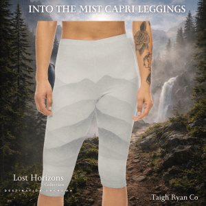 Into the Mist - Women’s Capri Leggings - Lost Horizons - Destination Unknown