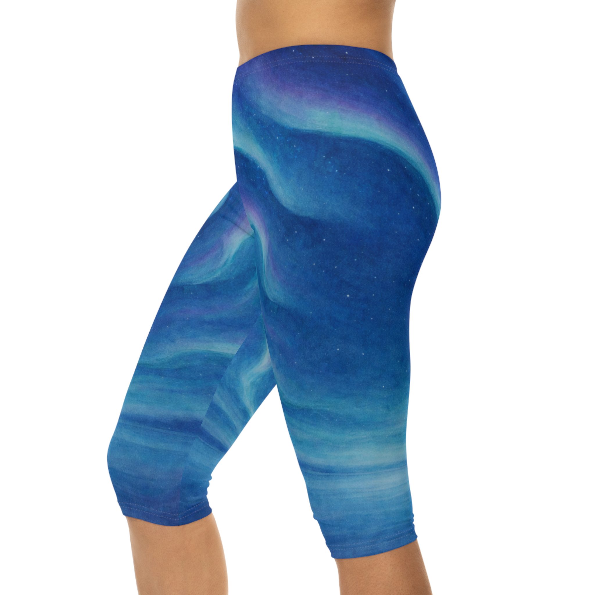 Aurora Nights - Women’s Capri Leggings - Lost Horizons - Destination Unknown - Image 7