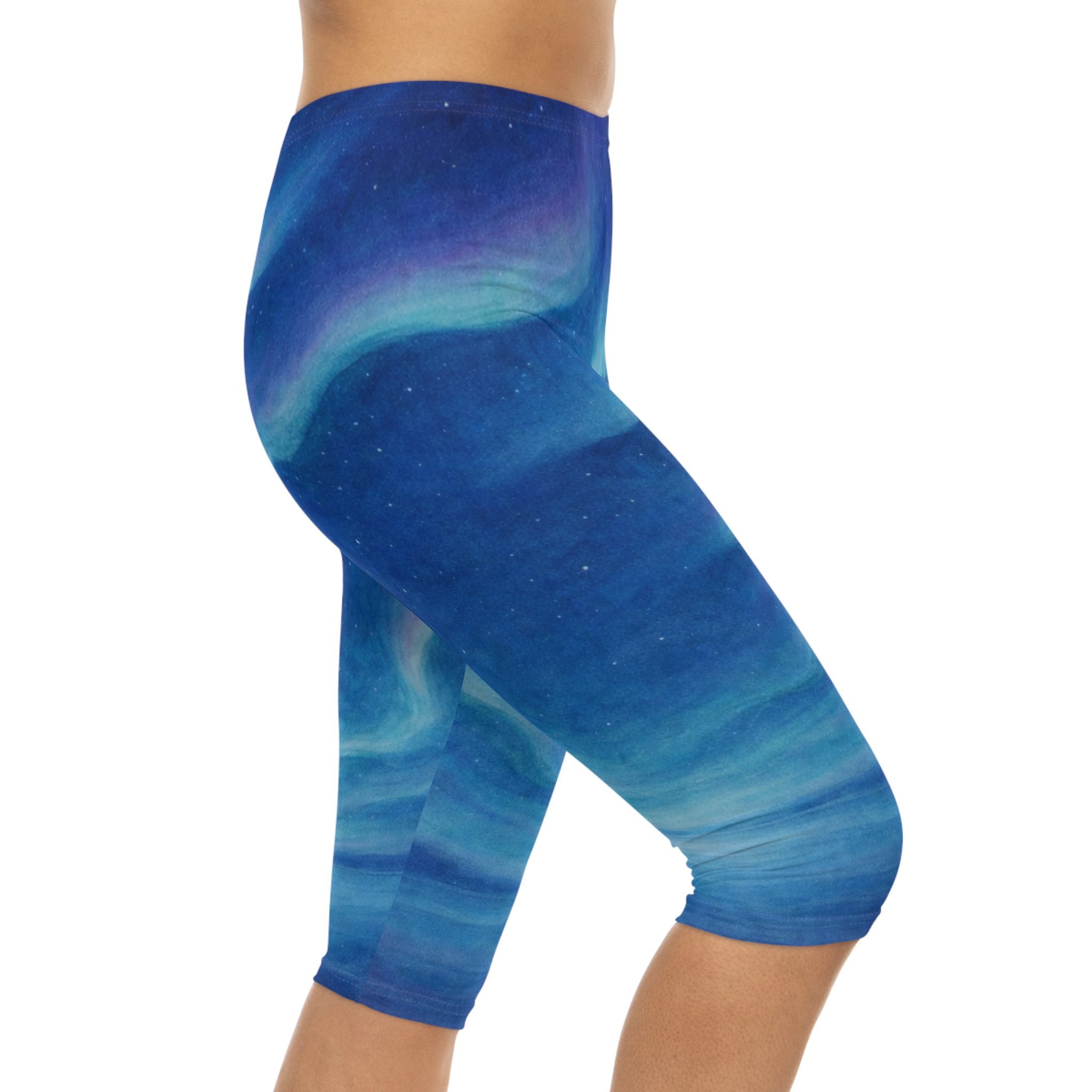 Aurora Nights - Women’s Capri Leggings - Lost Horizons - Destination Unknown - Image 6