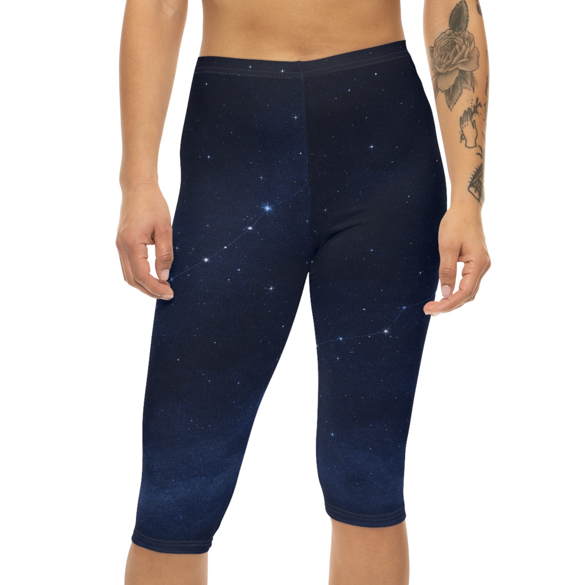 Starlit Passage - Women’s Capri Leggings - Lost Horizons - Destination Unknown - Image 5