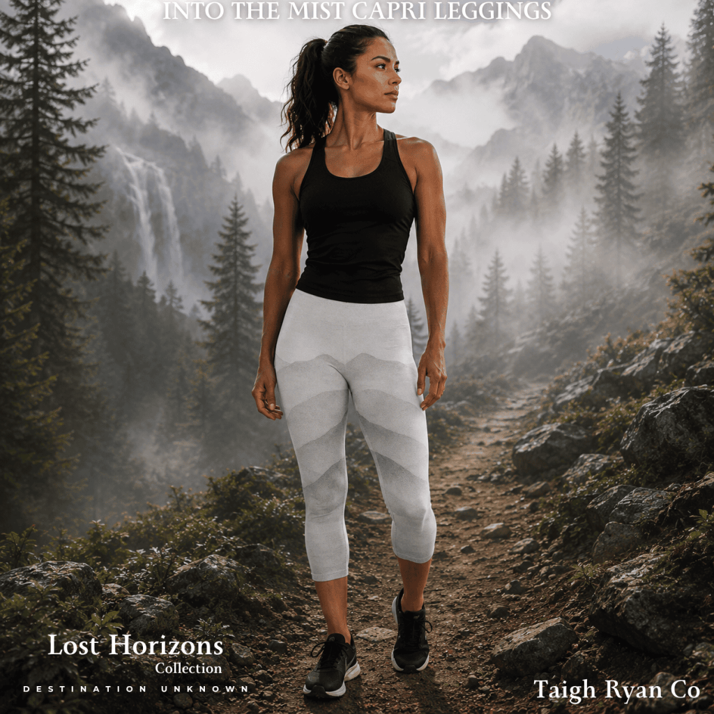 Into the Mist - Women’s Capri Leggings - Lost Horizons - Destination Unknown