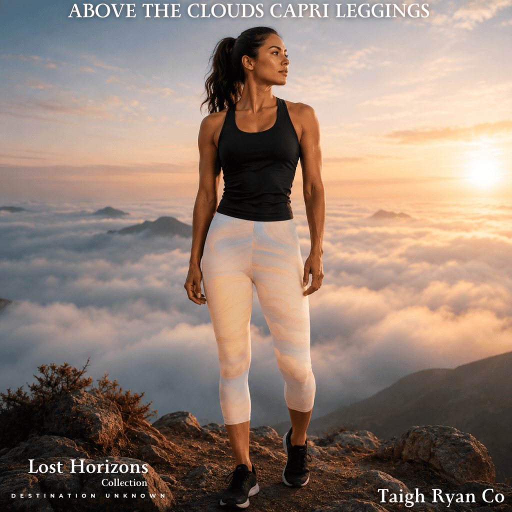Above the Clouds - Women’s Capri Leggings - Lost Horizons - Destination Unknown