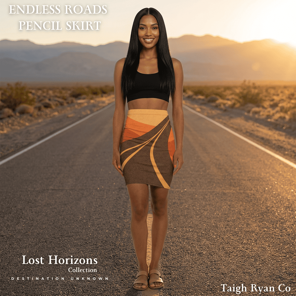 Endless Roads Pencil Skirt - Lost Horizons Collection - Destination Unknown