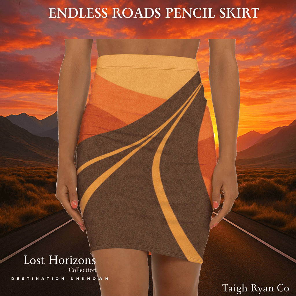 Endless Roads Pencil Skirt - Lost Horizons Collection - Destination Unknown - Image 2