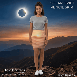 Solar Drift Pencil Skirt - Lost Horizons Collection - Destination Unknown