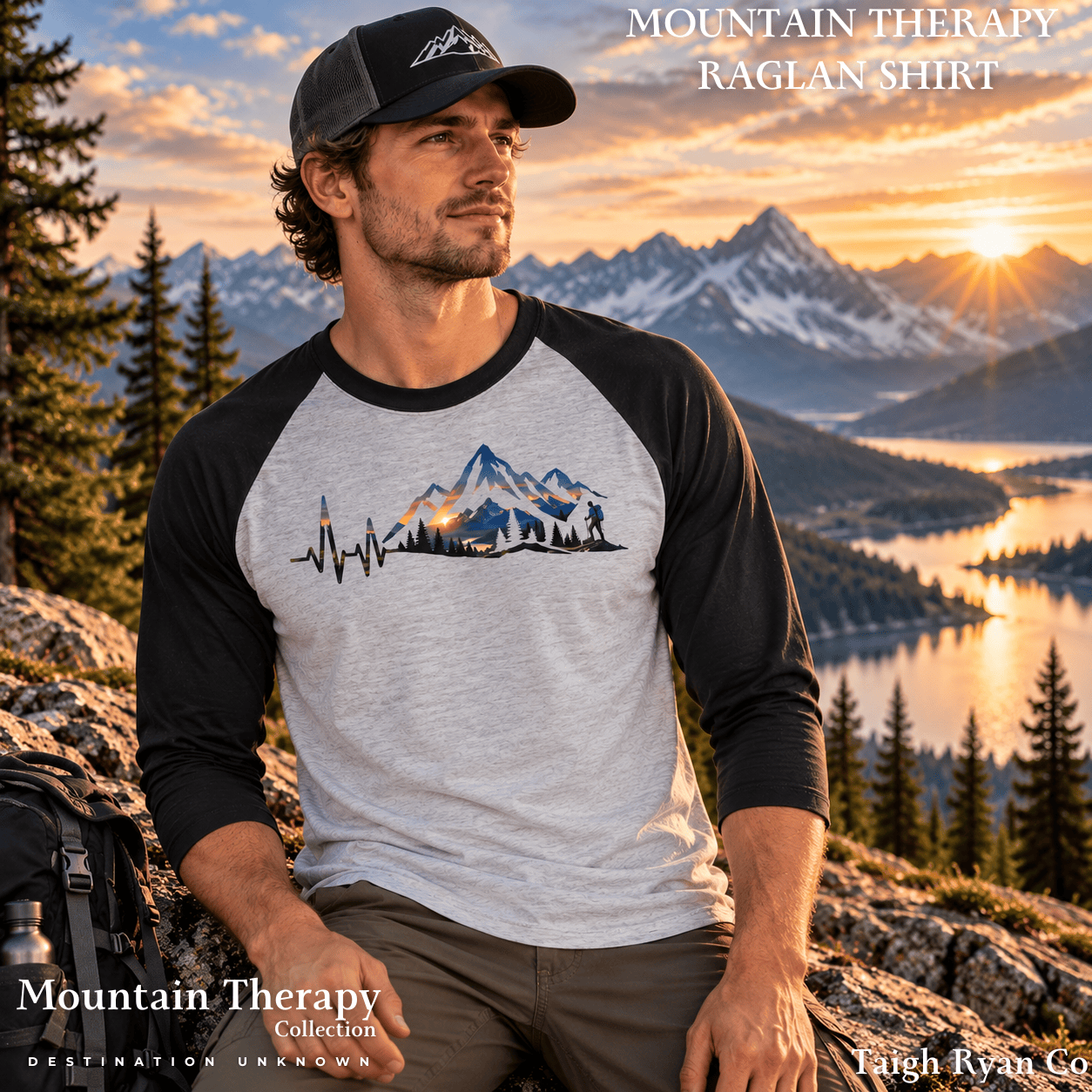 Mountain Therapy Raglan Shirt - Mountain Therapy - Destination Unknown